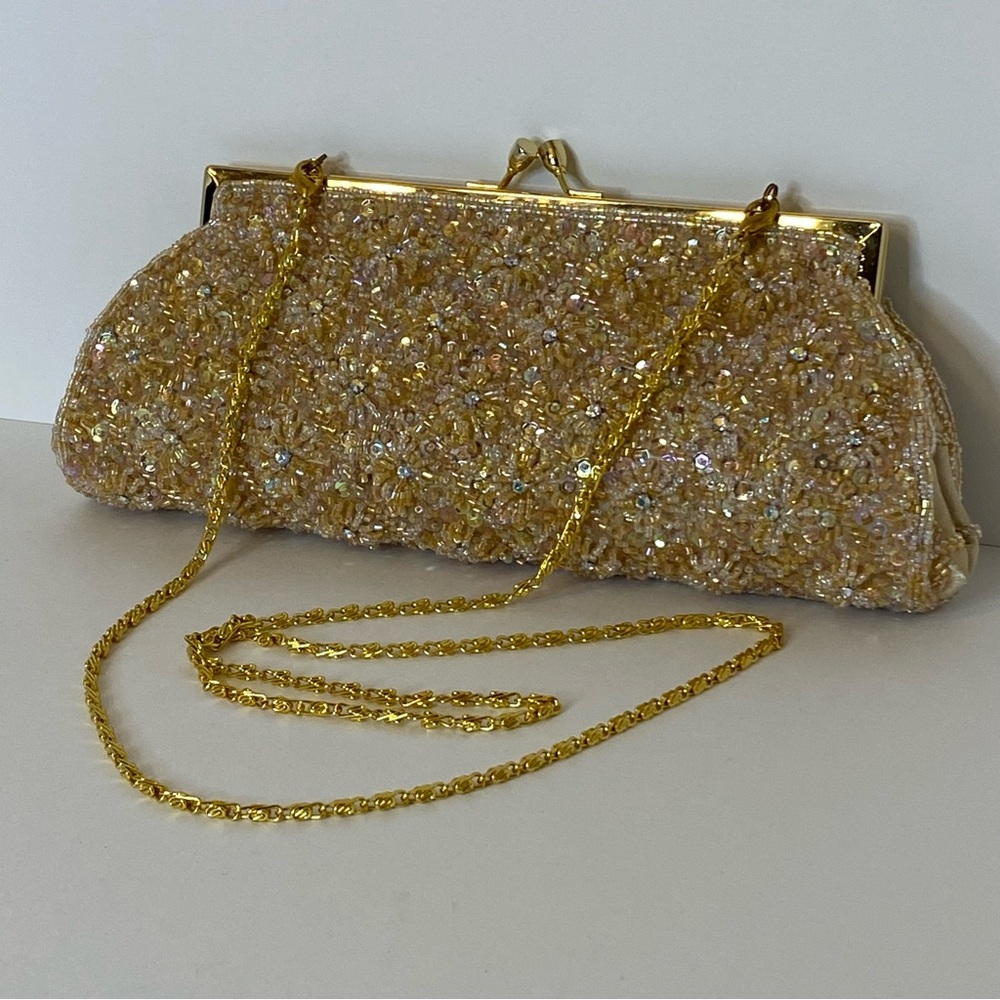 Vintage Carlo Fellini Clutch Sequin Purse Or Crossbody Prom Wedding Cruise